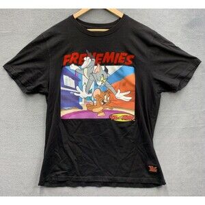 Tom and Jerry Graphic Tee T-Shirt Men's Size 2XL Black Crew Neck 100% Cotton